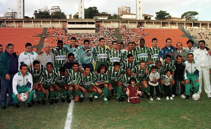 Palmeiras do primeiro semestre de 1996 marcou 128 gols em 39 jogos - 3,28 por partida &nbsp;(foto:PAULO PINTO/AE)