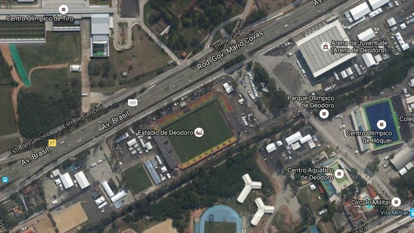 Estádio de rugby que Flamengo pode 'herdar' é cercado por legado da Rio-2016 e área militar (Foto: Reprodução)