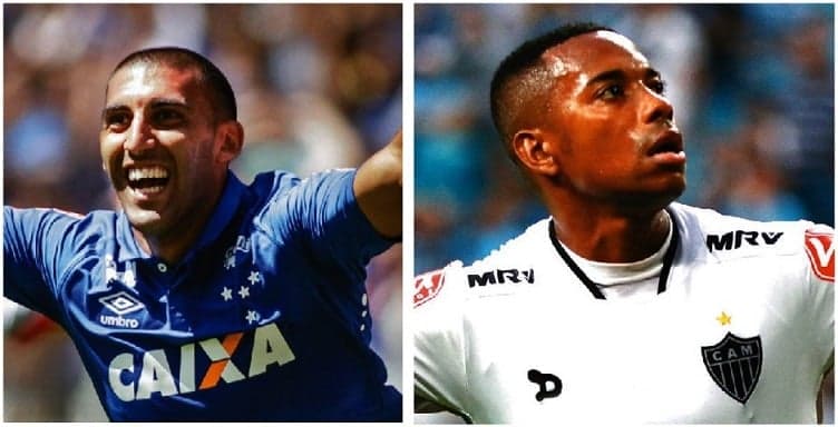 Robinho do Atlético-MG e Ramón Ábila do Cruzeiro (Foto: Thomas Santos/AGIF e Digue Cardoso/Freelancer)