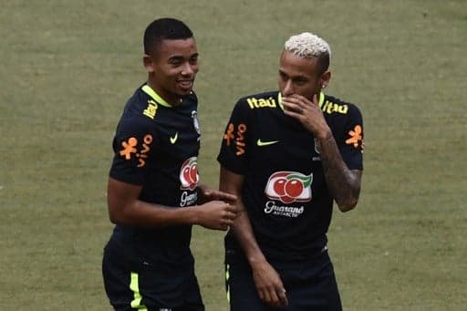 Gabriel Jesus e Neymar - Treino Seleção Brasileira