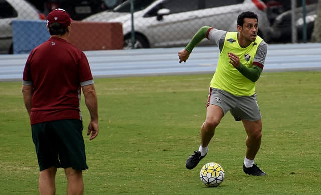 Levir Culpi, de costas, reencontrará Fred na segunda-feira (Foto: Mailson Santana/Fluminense F.C.)