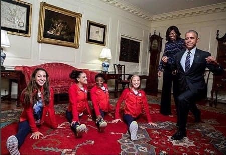Atletas da ginástica dos EUA encontram Barack Obama na Casa Branca