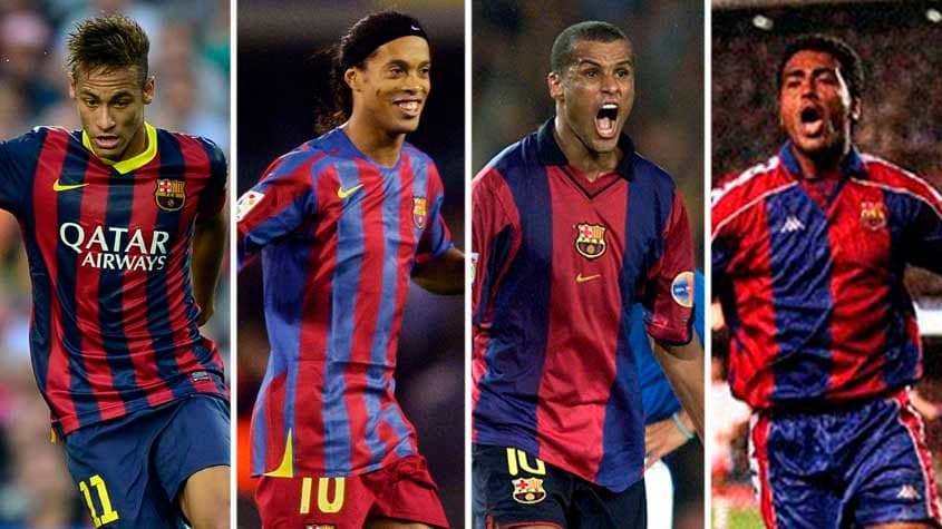 Neymar, Ronaldinho Gaúcho, Rivaldo e Romário são grandes ídolos da história do Barcelona