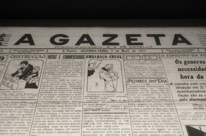 Capa do jornal A Gazeta de 7 de maio de 1917