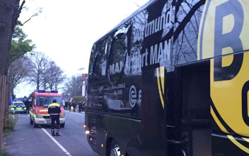 Ônibus do Borussia Dortmund após explosão