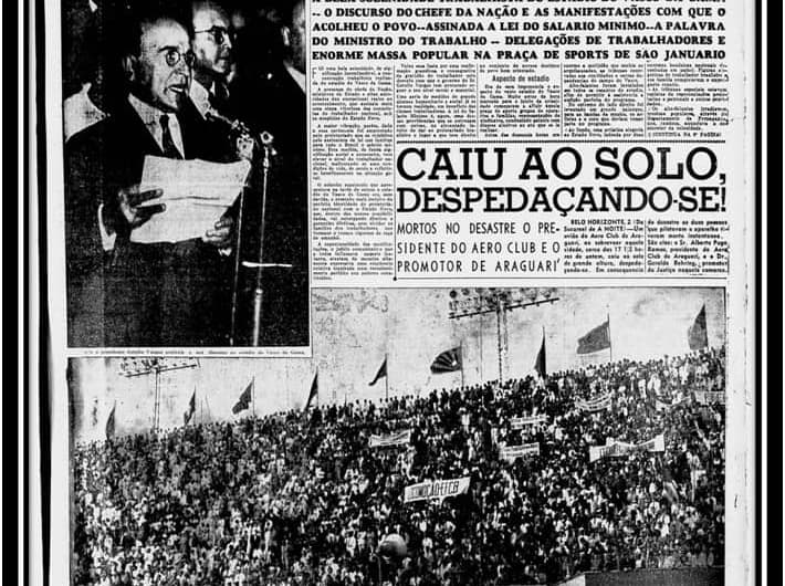 Especial 90 anos de São Januário - Jornal A Noite noticiando discurso de Vargas em São Januário