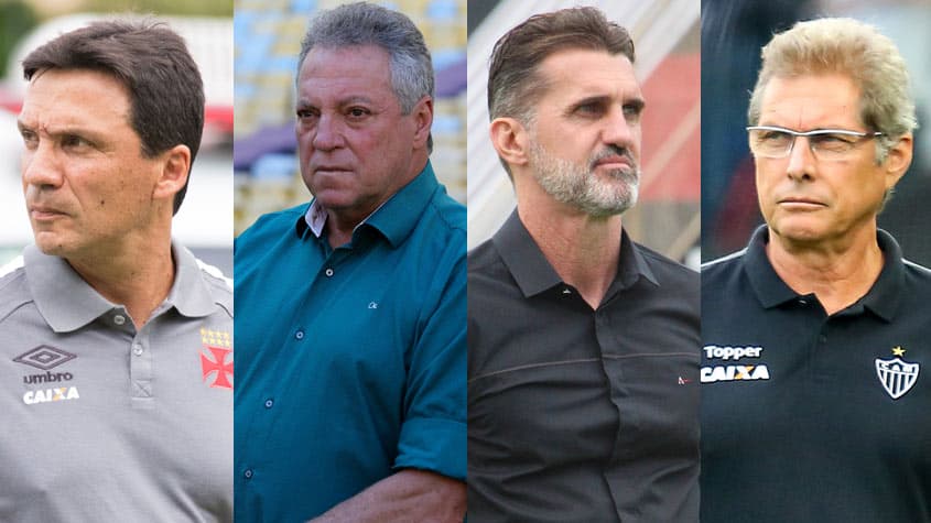 Zé Ricardo, do Vasco, Abel Braga, do Fluminense, Vagner Mancini, do Vitória, e Oswaldo de Oliveira, do Atlético-MG, formam a lista