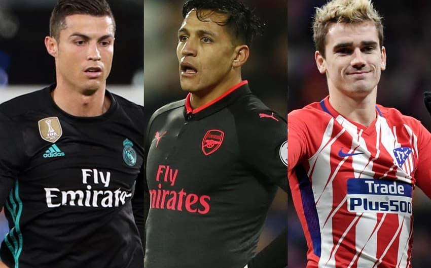 Cristiano Ronaldo, Sánchez e Griezmann estão entre os atacantes renomados que estão abaixo de Paulinho em gols pelas suas ligas nesta temporada. Confira os nomes selecionados.