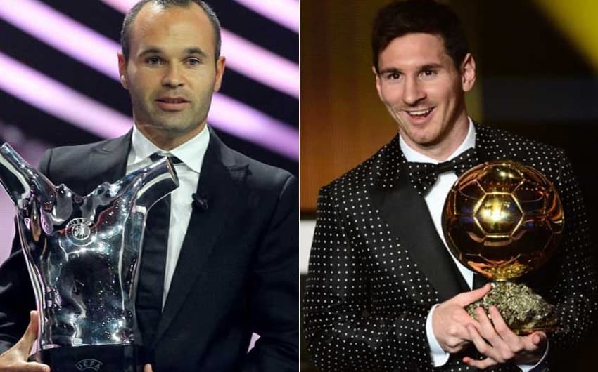 Andrés Iniesta - 2012 (no prêmio de Melhor jogador da UEFA) / Lionel Messi - 2012 (no prêmio Fifa Ballon d'Or)