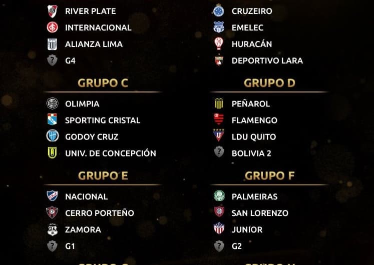 Grupos Libertadores 2019