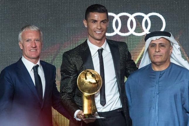 Deschamps e Cristiano Ronaldo - Globe Soccer Awards