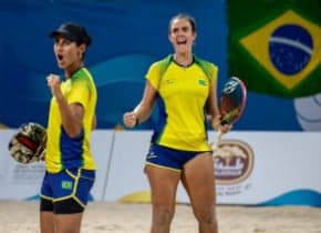 Joana Cortez e Rafaela Miller na final dos Jogos Mundiais da Praia