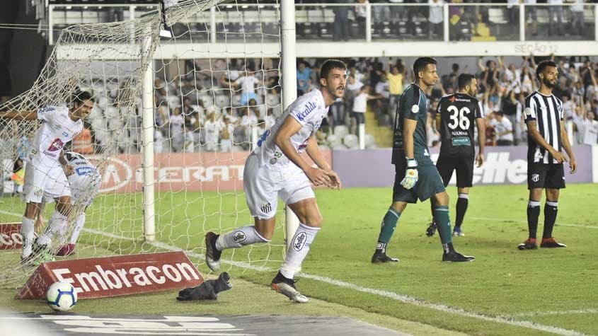 Santos x Ceará - Gustavo Henrique comemora seu gol