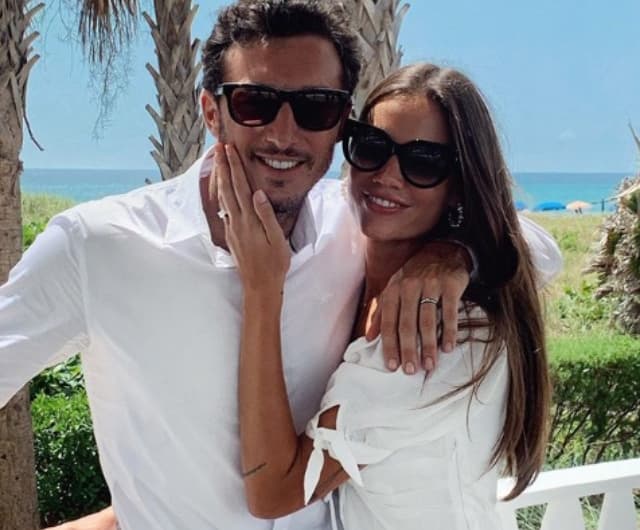 Juan Monaco e sua noiva Diana Arnoupolos