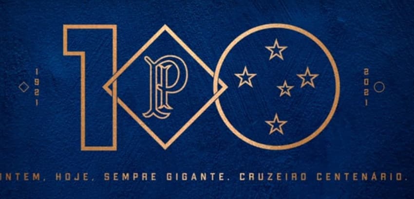 A marca dos 100 anos do Cruzeiro representa o passado e o presente do clube celeste