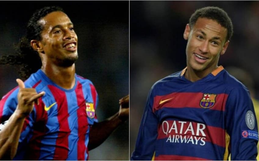 Montagem - Ronaldinho e Neymar - Barcelona