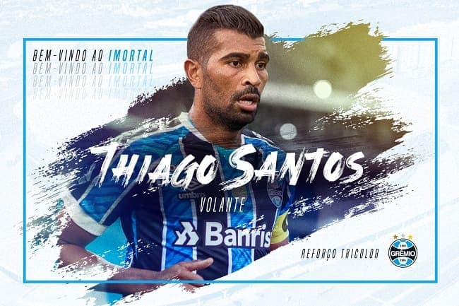 Thiago Santos anunciado pelo Grêmio