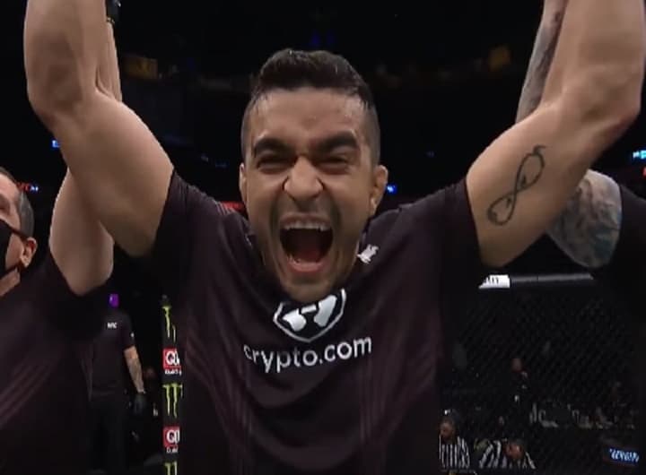 Sergipano foi um dos destaques do Brasil no card preliminar do UFC 269 (Foto: Reprodução/YouTube))