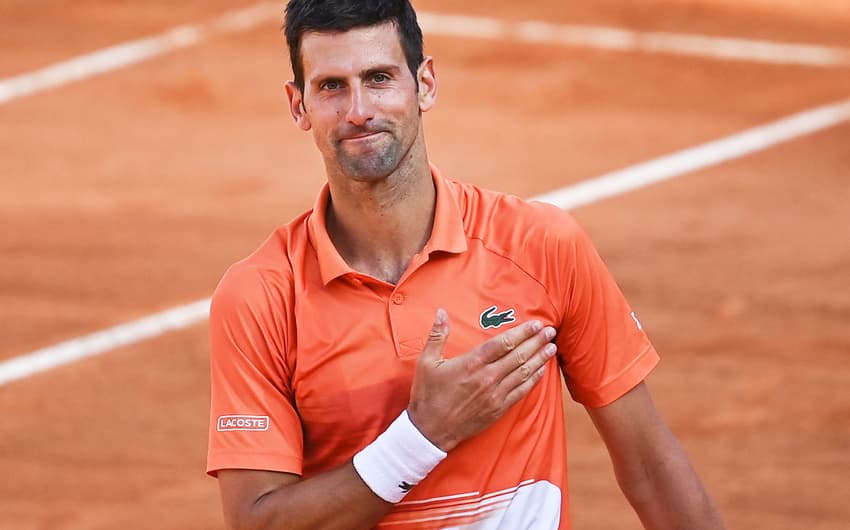 Novak Djokovic celebra vitória em Roma