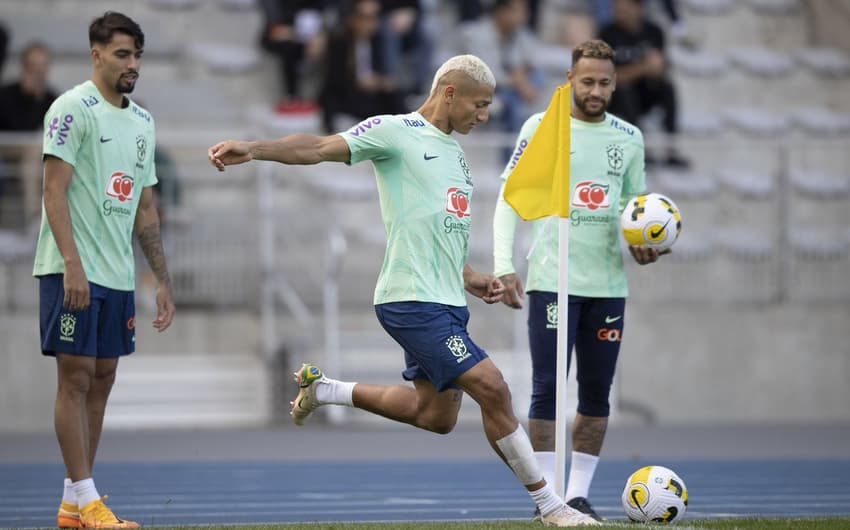 Treino da Seleção Brasileira - Brasil - Neymar, Lucas Paquetá e Richarlison