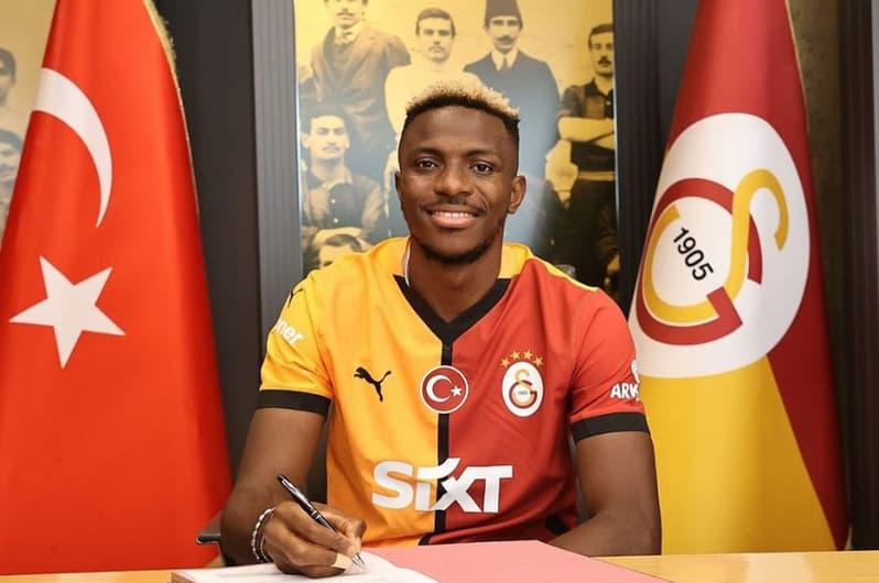 Victor Osimhen é o novo jogador do Galatasaray — Foto: Divulgação / Galatasaray