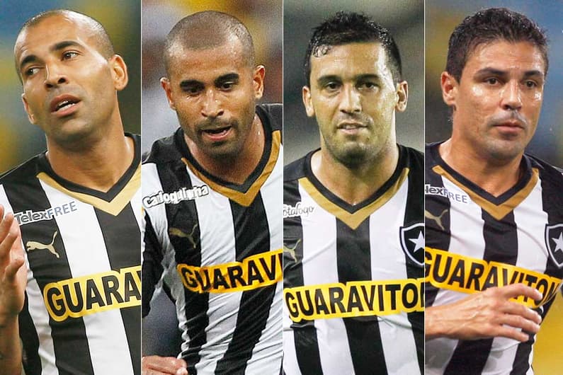 TR: Sheik, Julio Cesar, Edilson e Bolivar - Botafogo (Fotos: LANCE!Press)