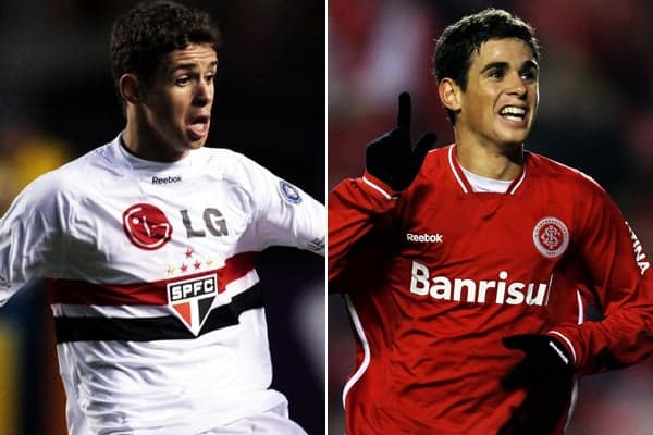 Oscar - São Paulo e Inter (Fotos: Rubens Chiri/SPFC e Jefferson Bernardes/VIPCOMM)