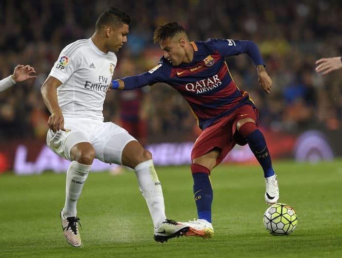 Casemiro e Neymar - Barcelona x Real Madrid