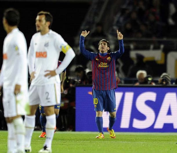 O Barcelona atropelou o Santos na final de 2011: 4 a 0