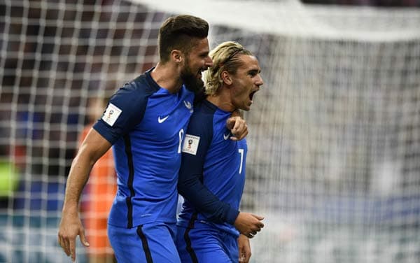 Griezmann e Giroud - França x Holanda