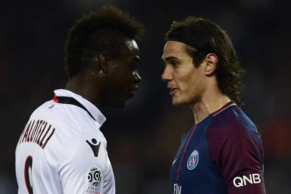 Balotelli e Cavani - PSG x Nice