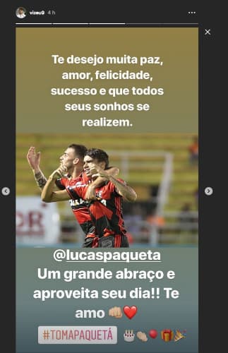 Paquetá faz 21 anos e recebe mensagens de companheiros