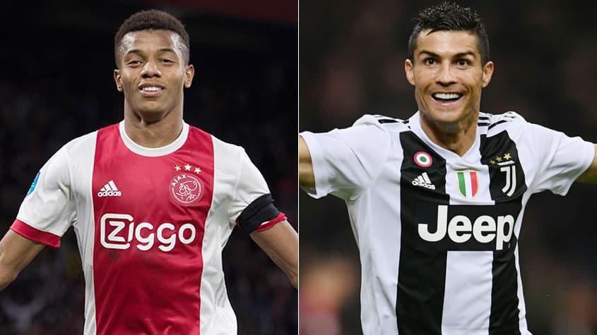 Montagem David Neres (Ajax) / Cristiano Ronaldo (Juventus)