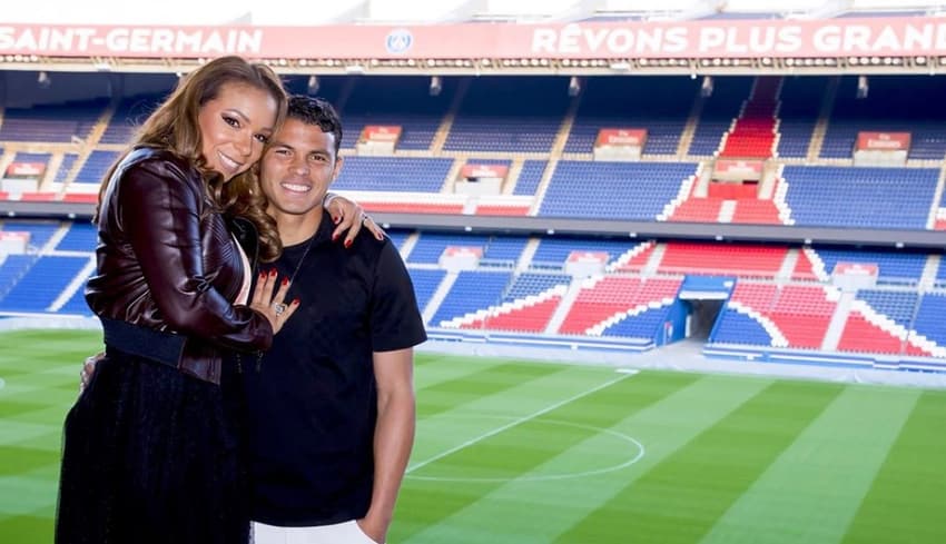 Thiago Silva e Esposa