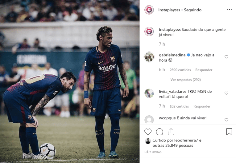 Neymar, messi e medina