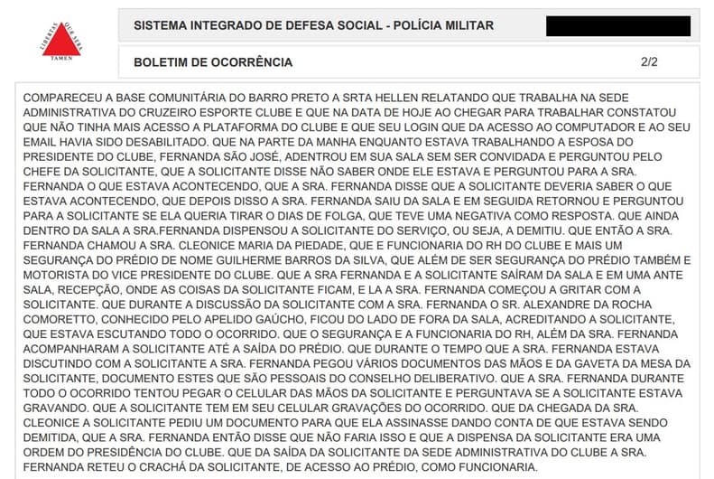 O BO foi registrado pela secretária de Zezé Perrela contra a esposa de Wagner Pires de Sá