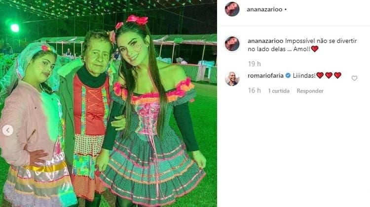 Ana Karoline Nazário com família de Romário