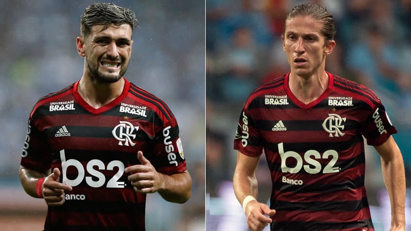 Montagem - Arrascaeta e Filipe Luís