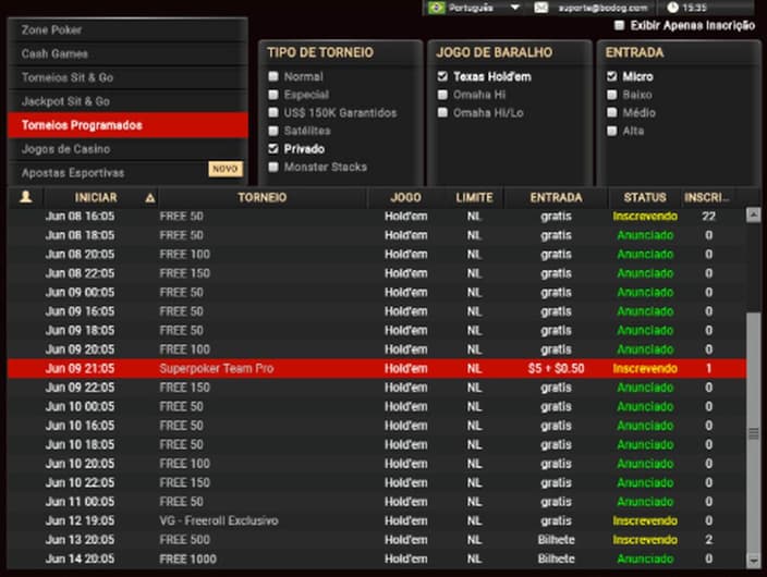 Bodog SuperPoker Team Pro