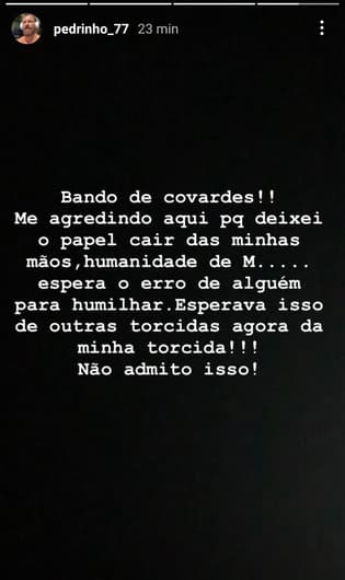 Pedrinho desabafo