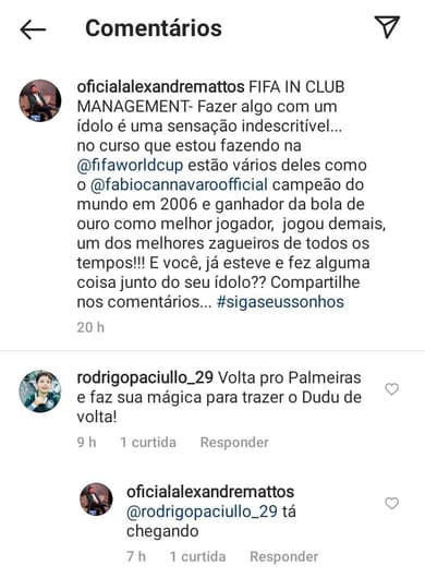 Alexandre Mattos comentário