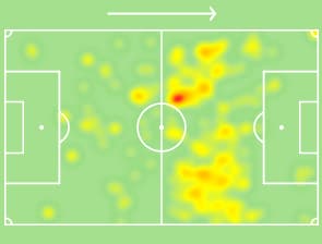 Mapa de calor - Luiz Henrique (Brasileirão 2020/21)