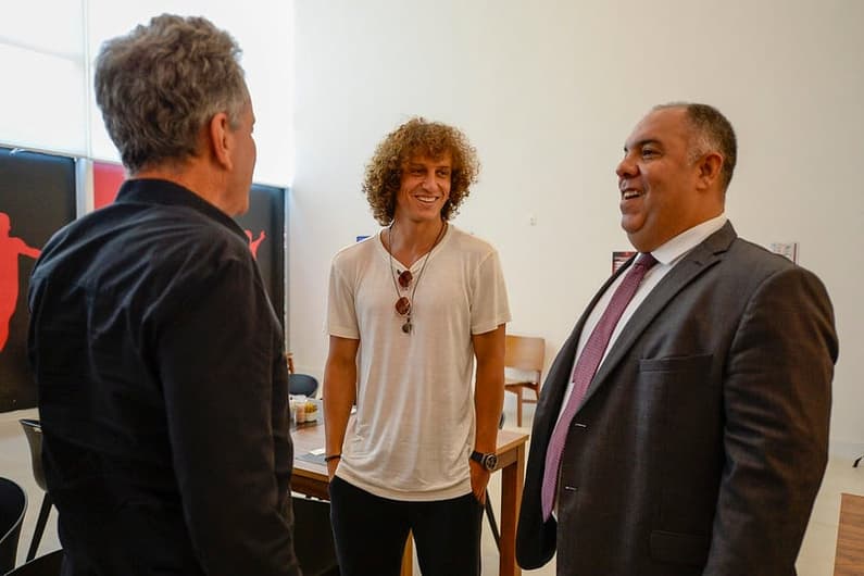 Marcos Braz, Rodolfo Landim e David Luiz