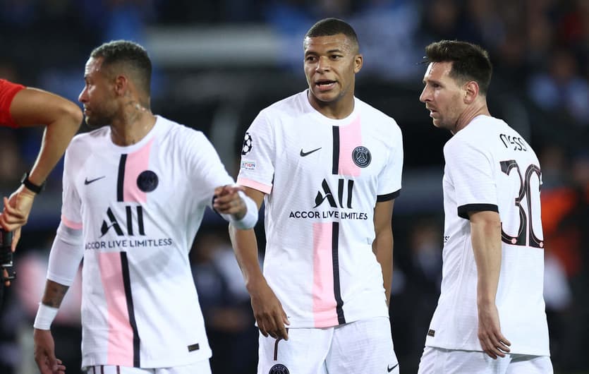 Club Brugge x PSG - Messi, Neymar e Mbappé