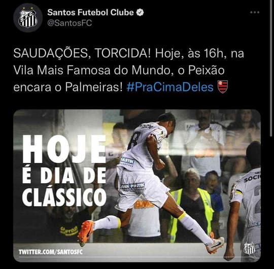 Tweet Santos Flamengo