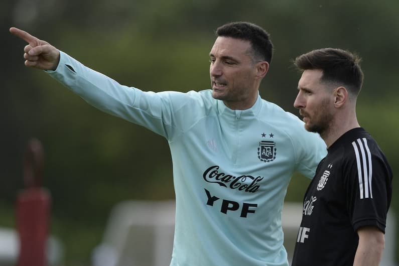 Lionel Scaloni, técnico da Argentina, e Lionel Messi