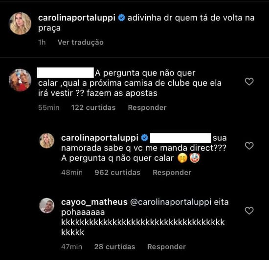 Comentário Carol Portaluppi