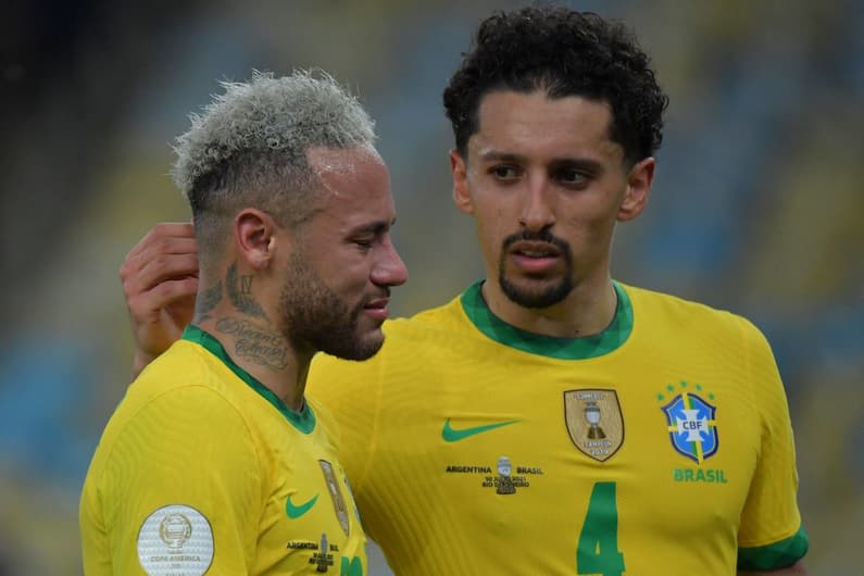 Brasil x Argentina - Copa América - Neymar e Marquinhos