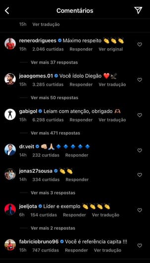 Gabigol - resposta ao post de Digo