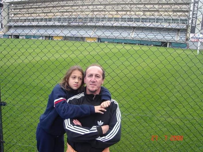 Giulia e pai - Corinthians e Boca